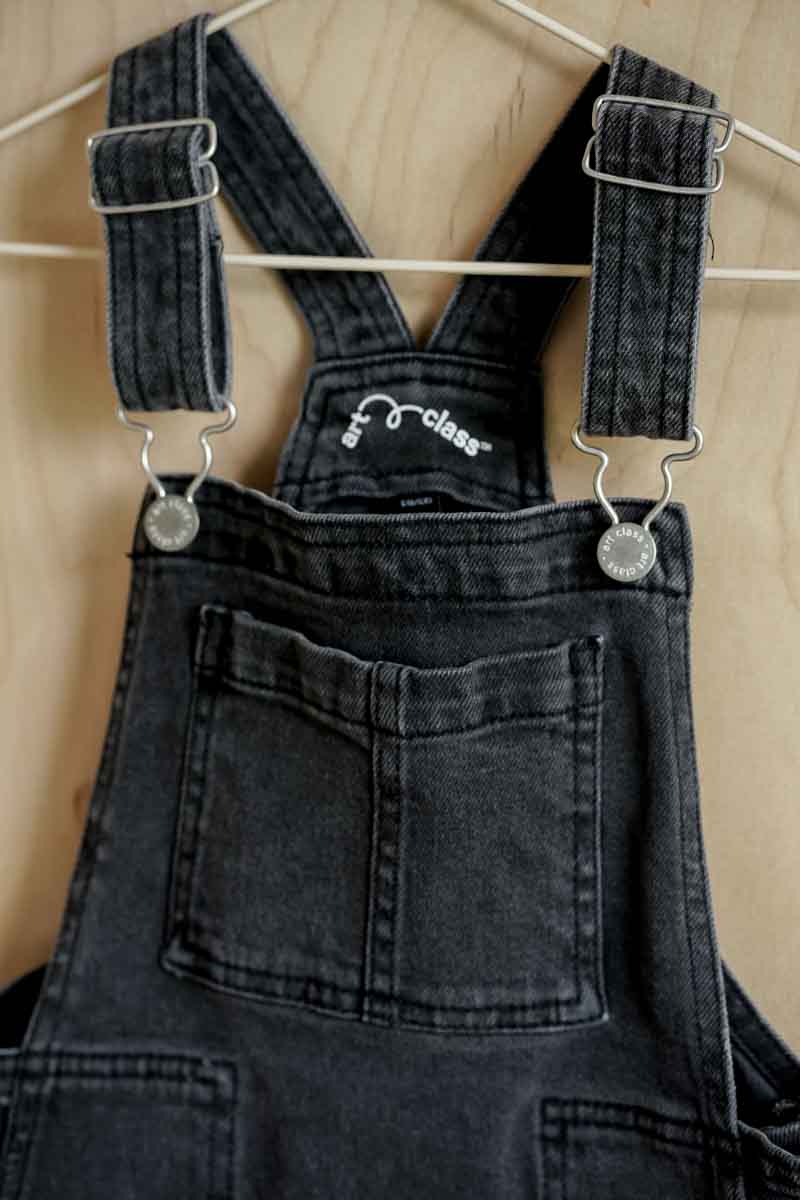 Black Faded Denim Jumper Dress: 6yr