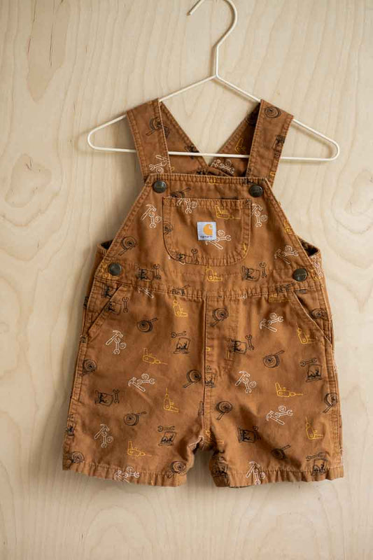 Rust Brown Tools Short Overalls: 24mos