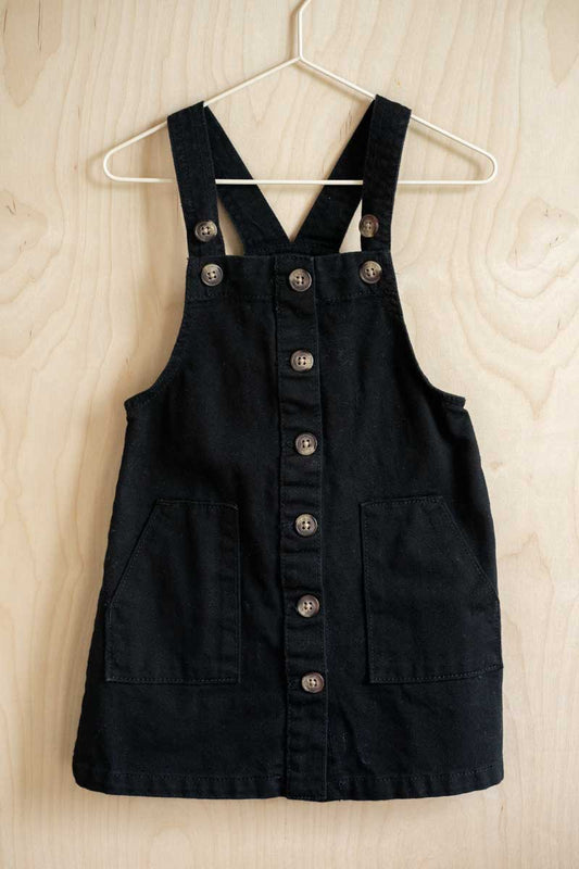 Black Denim Soft Jumper Dress: 3T