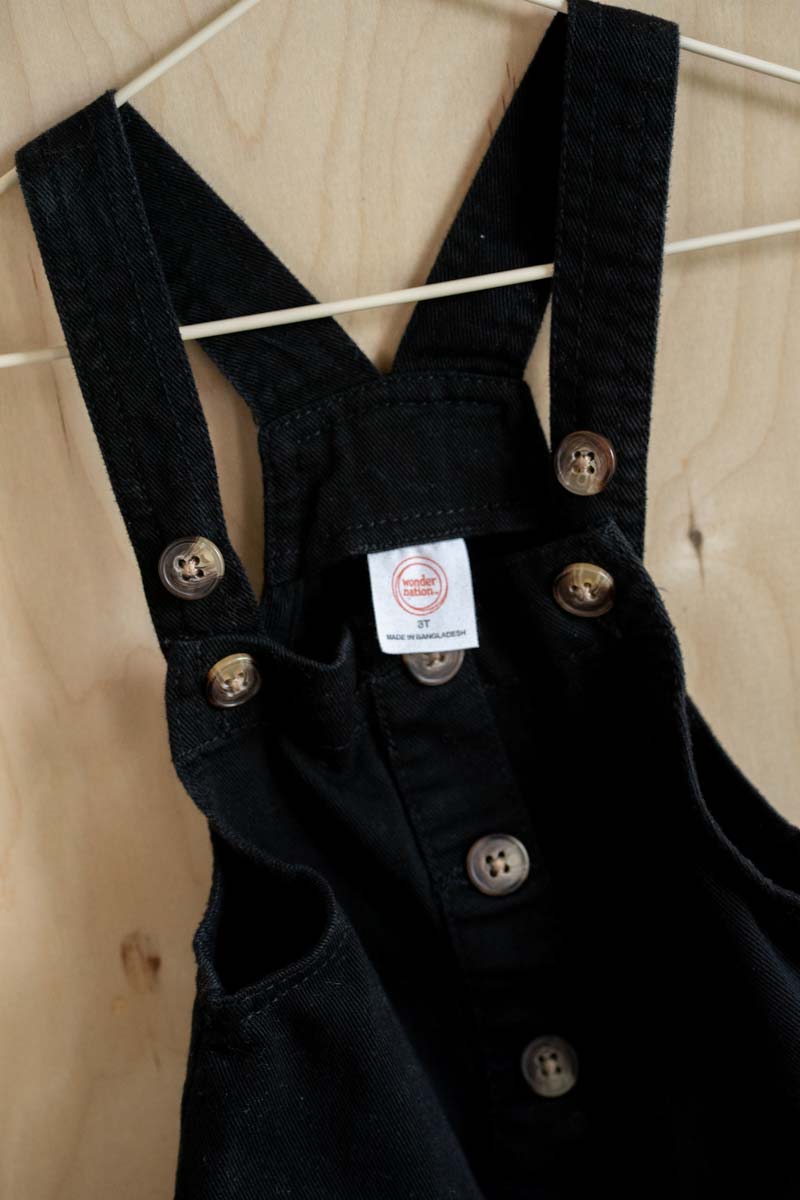 Black Denim Soft Jumper Dress: 3T