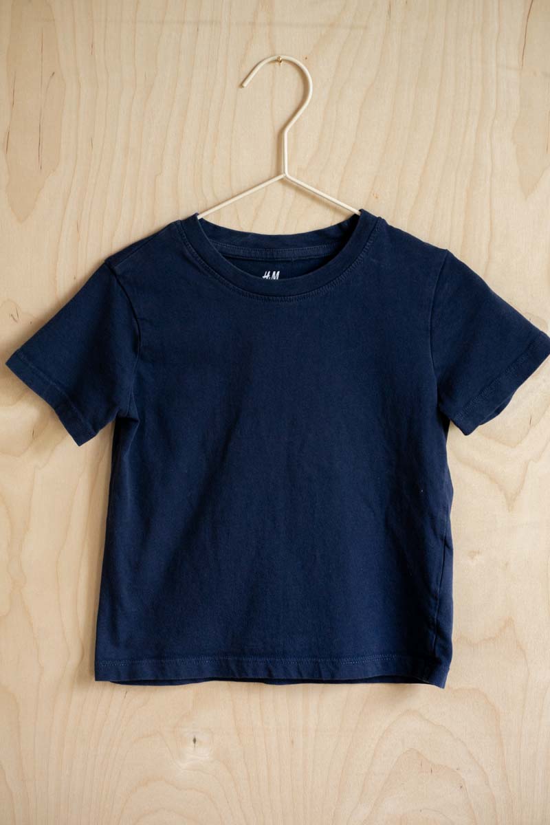 Navy Blue Organic Basic Tee: 2-4T