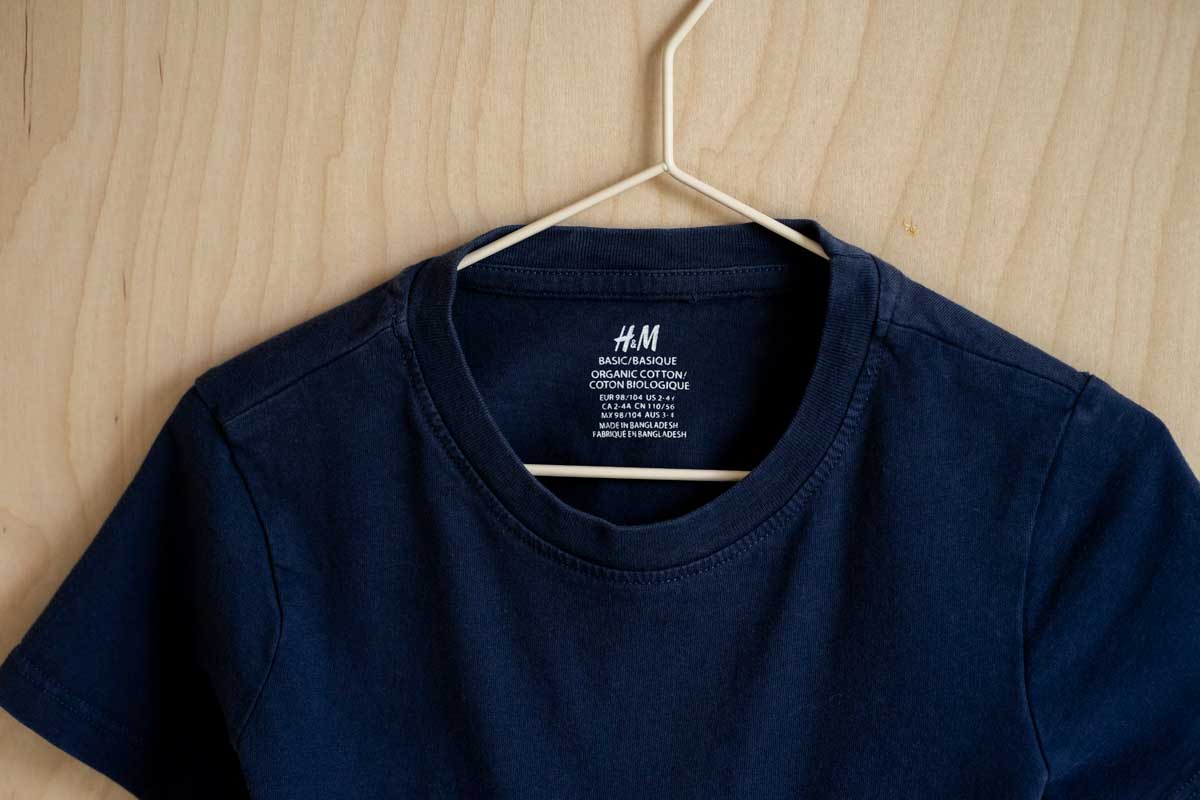 Navy Blue Organic Basic Tee: 2-4T