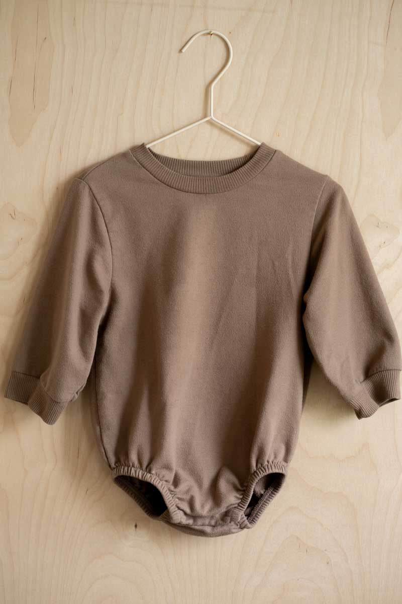 Brown Terry Sweater Romper: 18mos