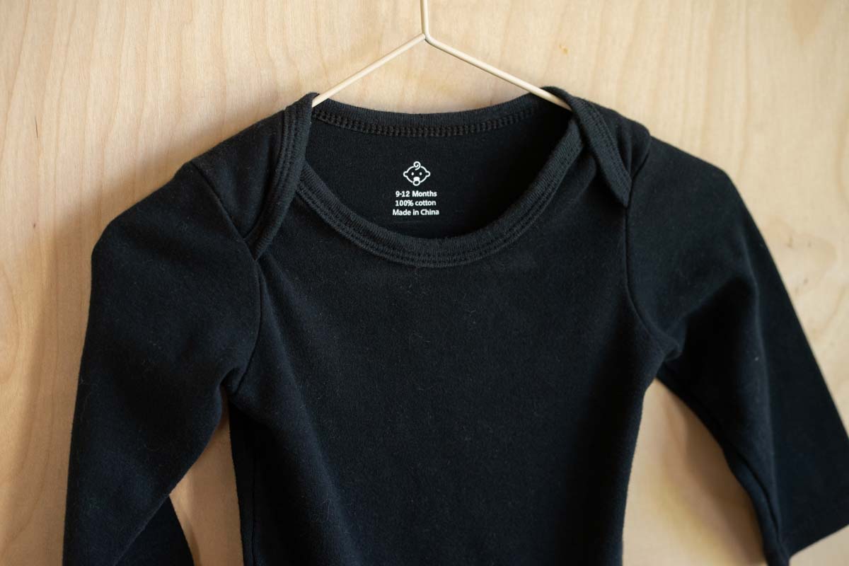 Black Long Sleeve Bodysuit: 9-12mos