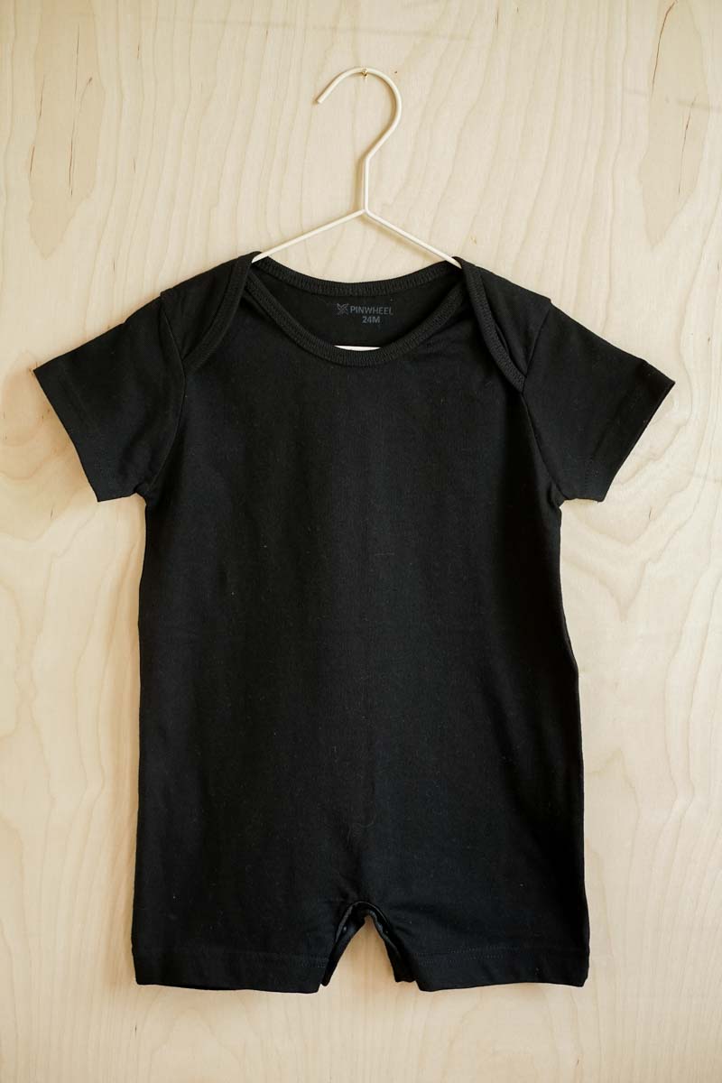 Black Cotton T-Shirt Romper: 24mos