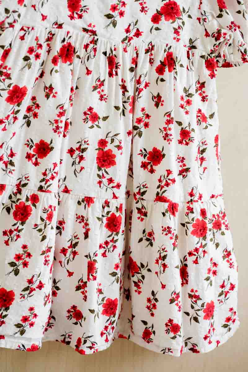 White & Red Roses Dress: 5T