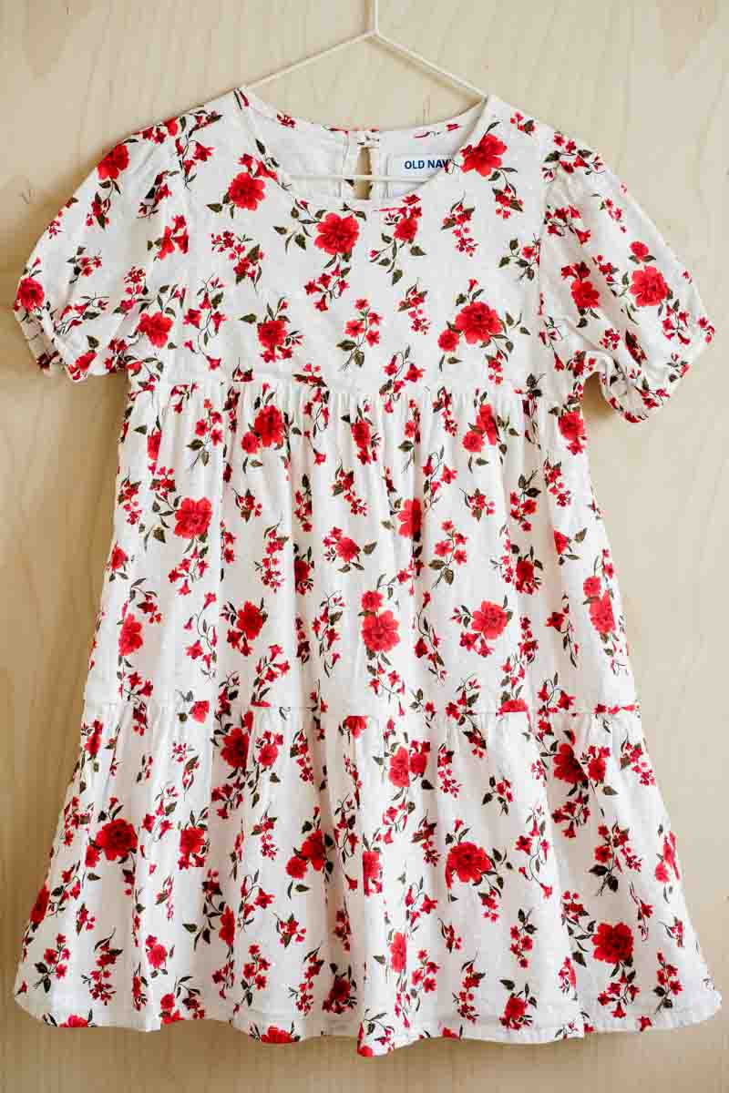 White & Red Roses Dress: 5T