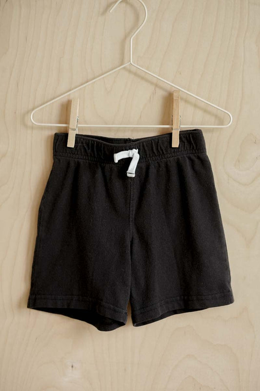 Black Soft Cotton Shorts: 3T