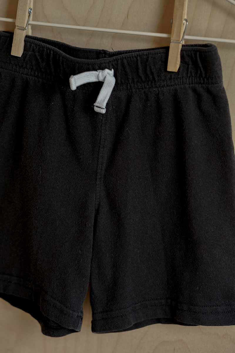 Black Soft Cotton Shorts: 3T