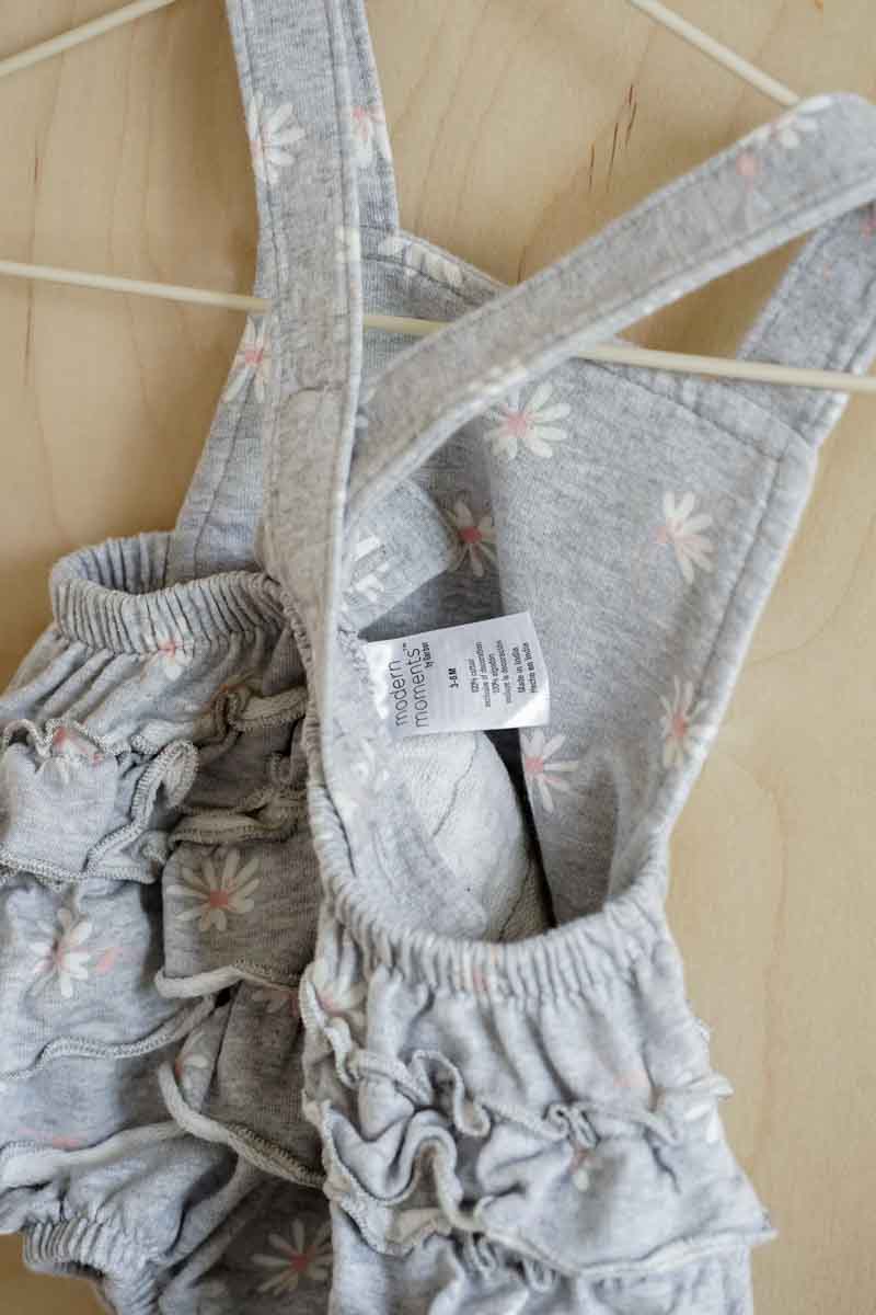 Grey Floral Terry Summer Romper: 3-6mos