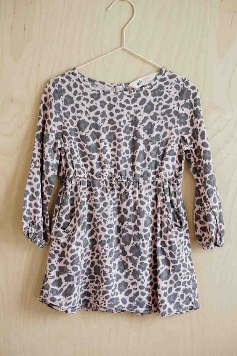 Pink Animal Print Dress: 3-4T