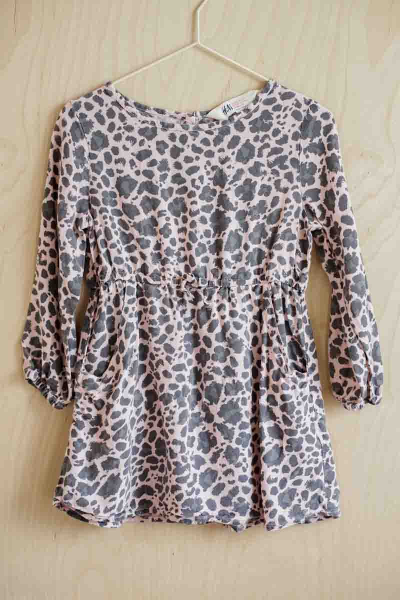 Pink Animal Print Dress: 3-4T