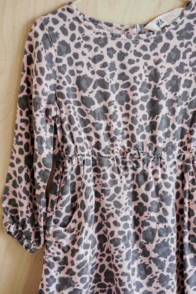 Pink Animal Print Dress: 3-4T