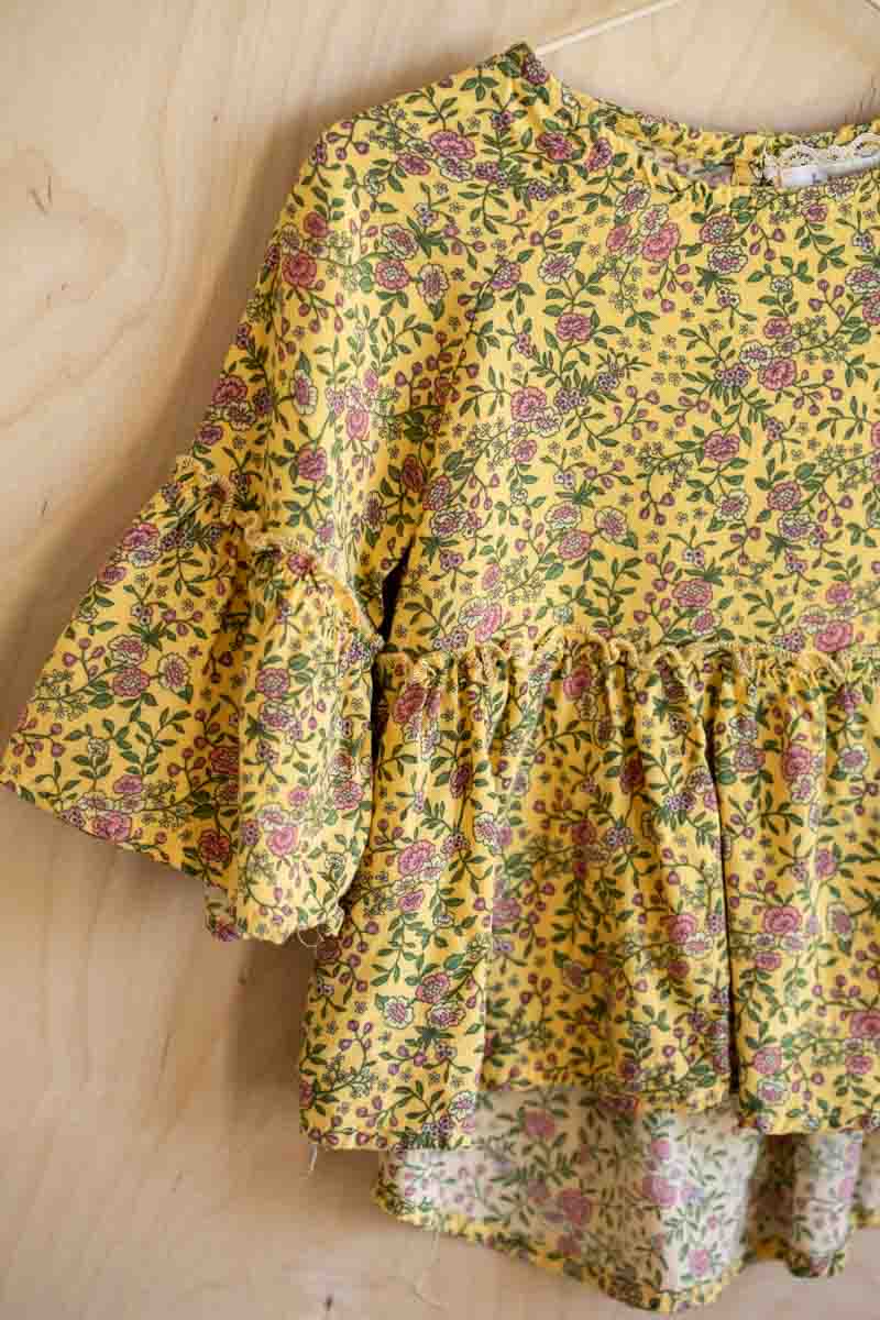 Yellow Flowy Floral Blouse: 4T