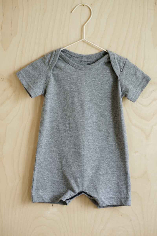 Grey Cotton T-Shirt Romper: 12mos