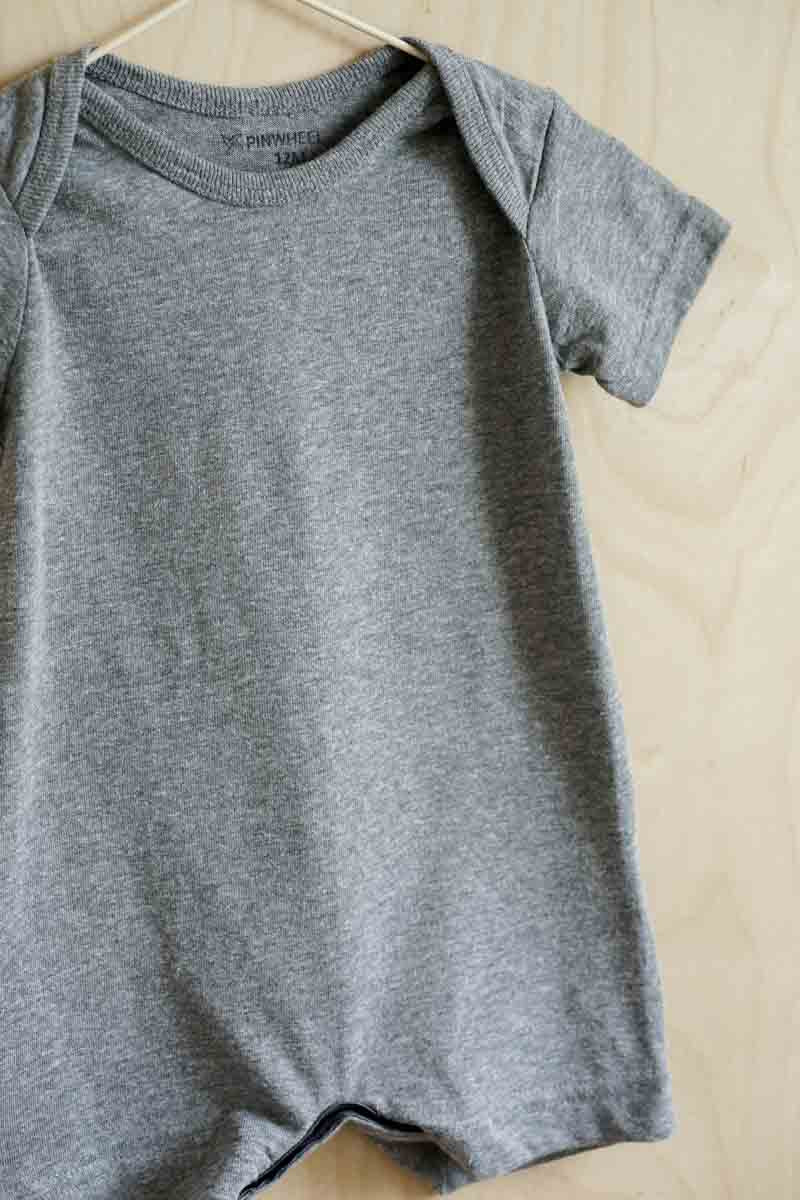 Grey Cotton T-Shirt Romper: 12mos