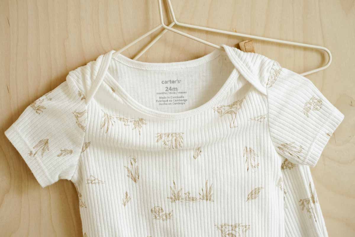 Cream Ribbed Goose Bodysuit & Pants Set: 24mos