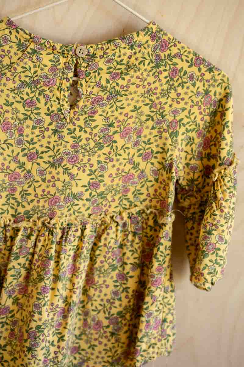 Yellow Flowy Floral Blouse: 4T