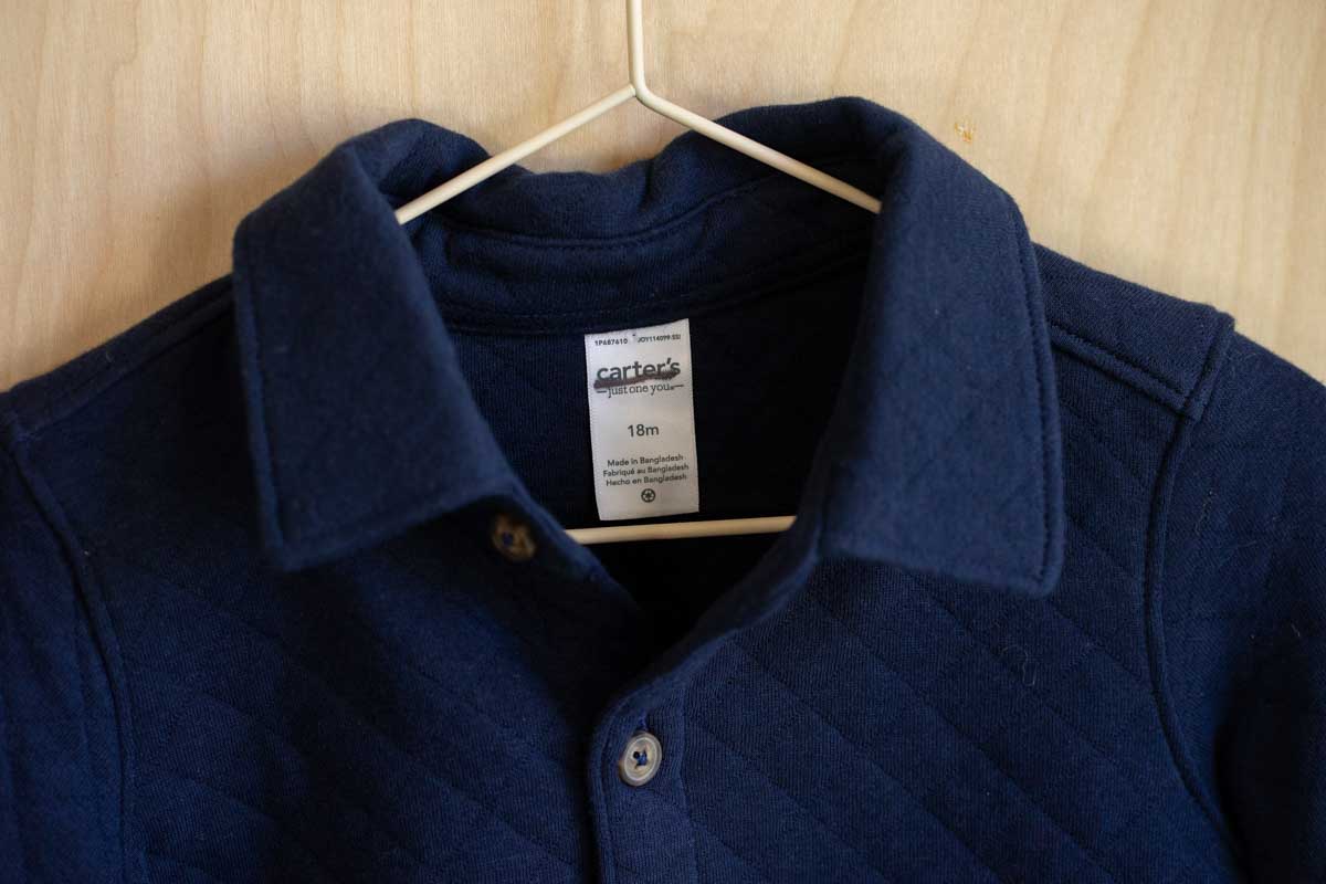 Navy Blue Quilted Jacket Shirt: 18mos