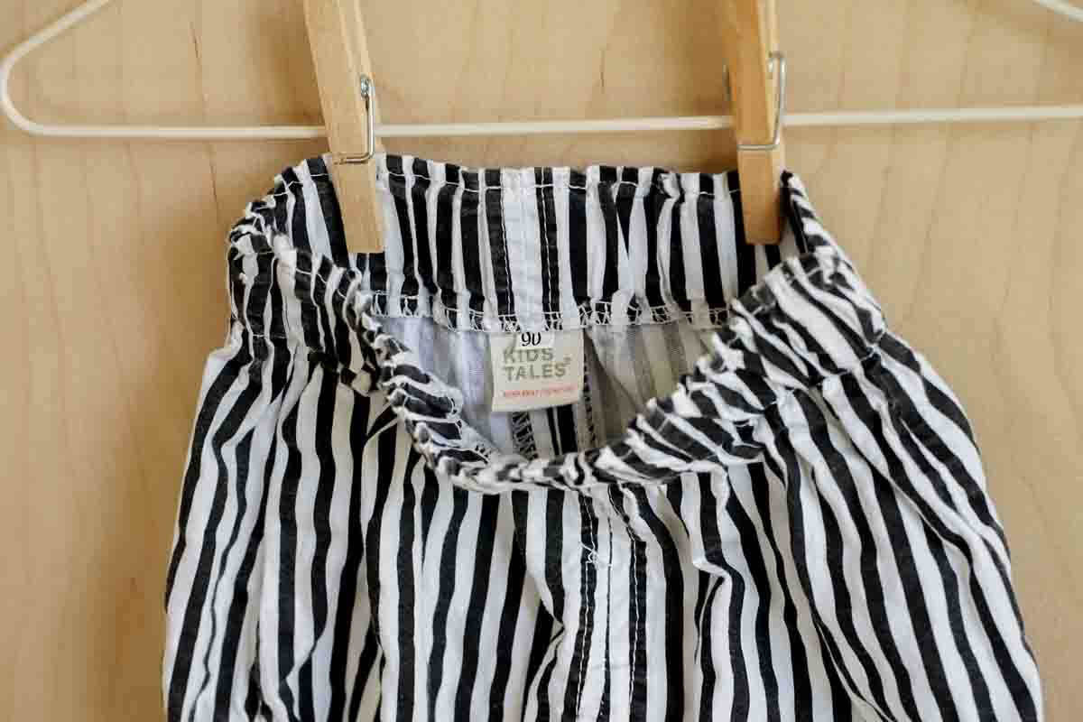 Black & White Striped Bloomers: 12-18mos