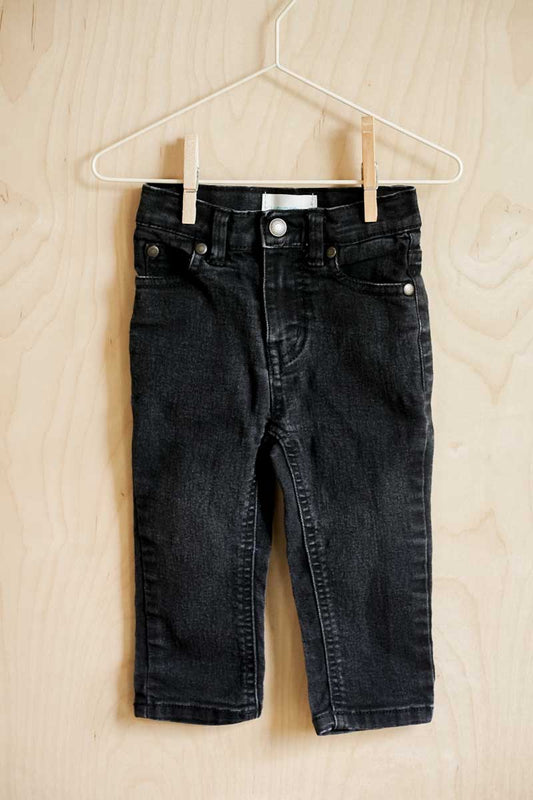 Faded Black Denim Jeans: 12mos