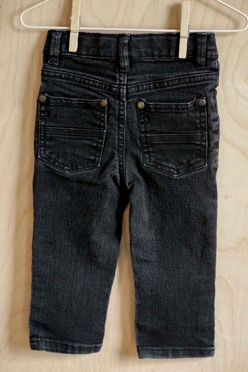 Faded Black Denim Jeans: 12mos