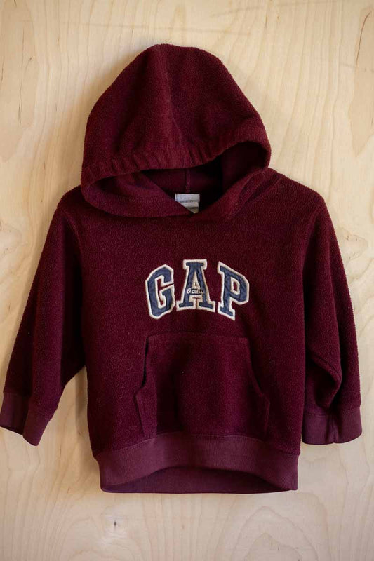 Burgundy Vintage Pullover Hoodie: 18-24mos