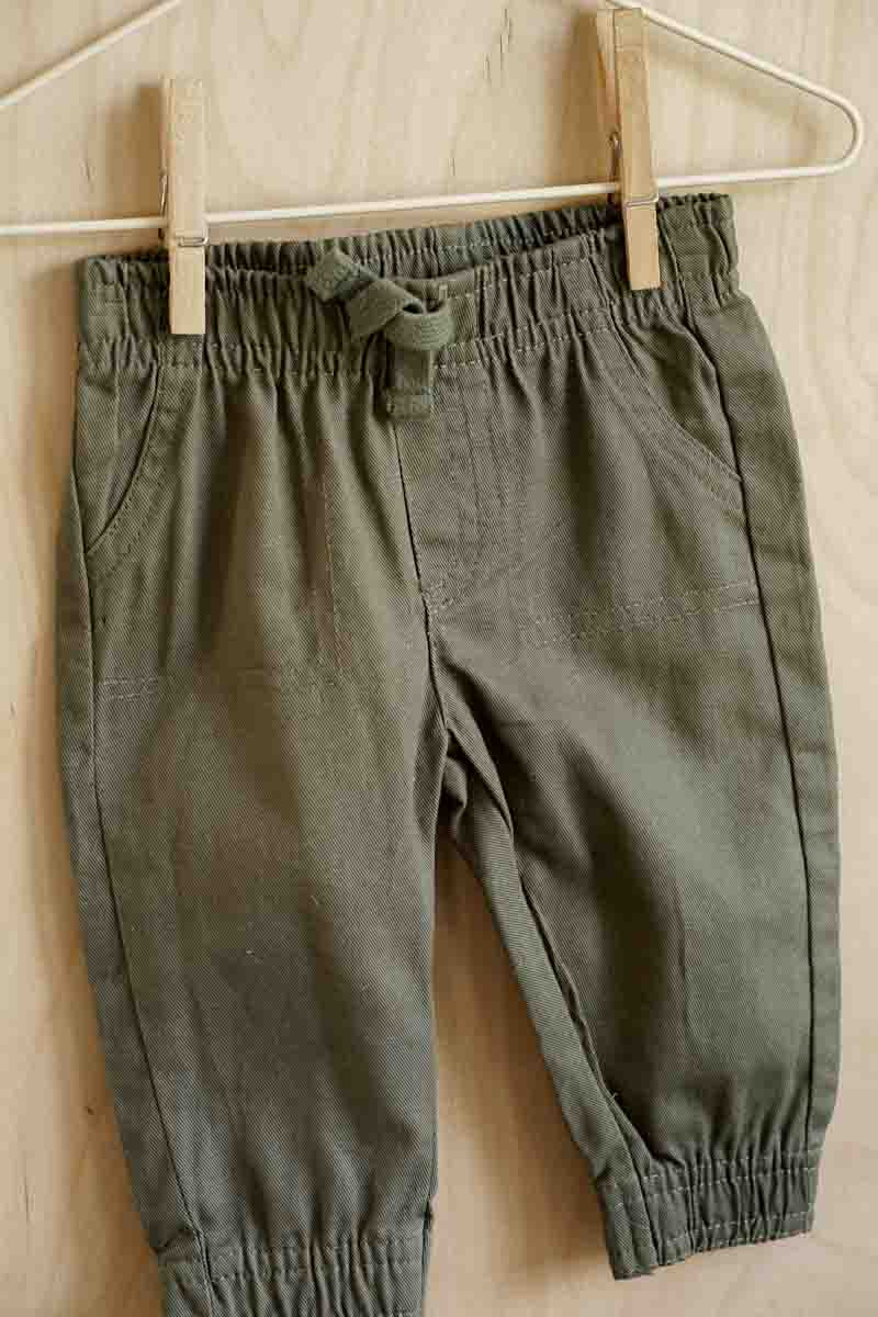 Dark Green Joggers: 3-6mos