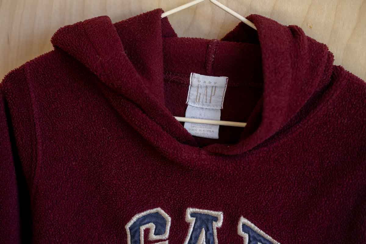 Burgundy Vintage Pullover Hoodie: 18-24mos