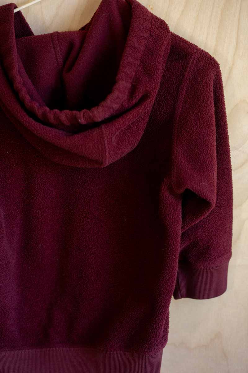 Burgundy Vintage Pullover Hoodie: 18-24mos