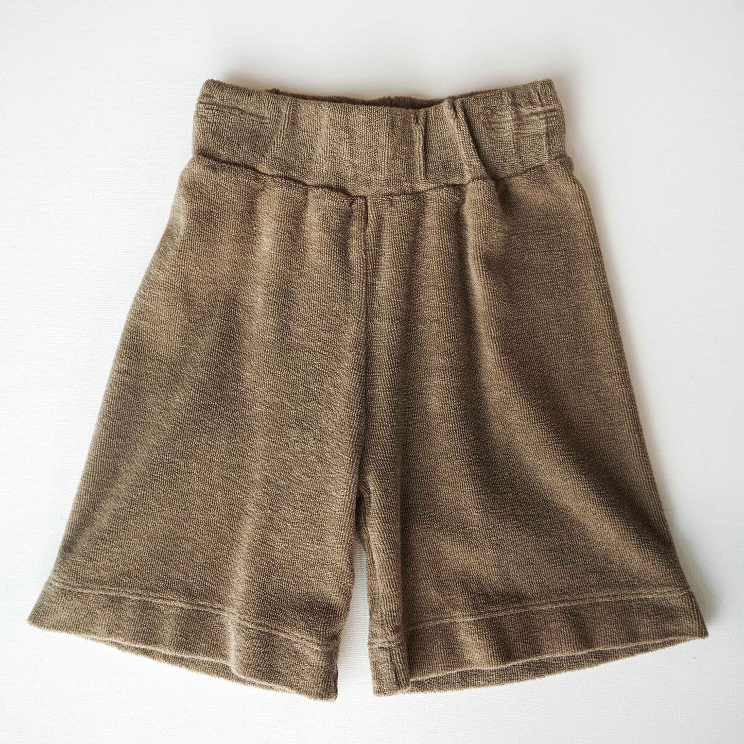 Walnut Terry Wide Leg Pants: 3-6mos