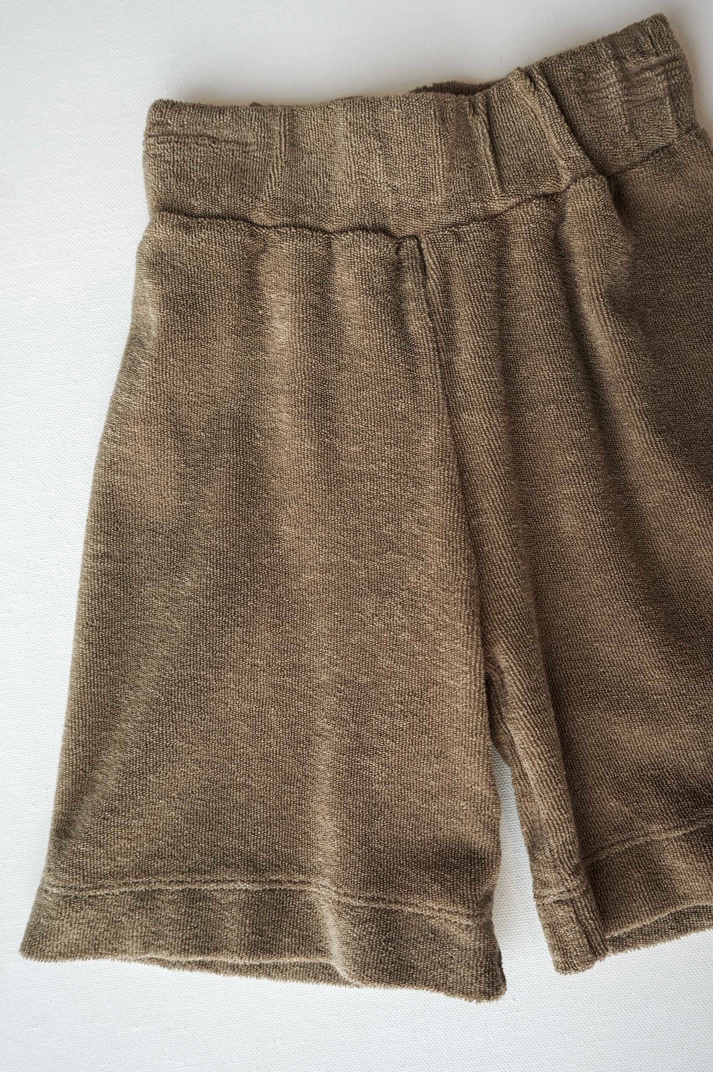 Walnut Terry Wide Leg Pants: 3-6mos