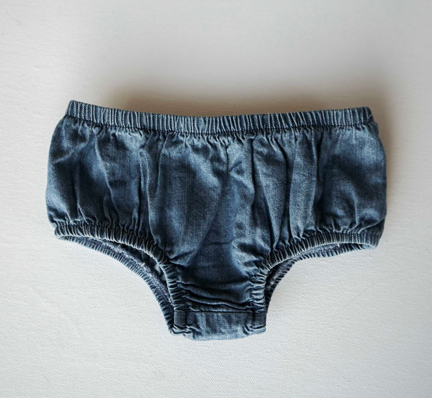 Blue Denim Bloomers: 0-3mos