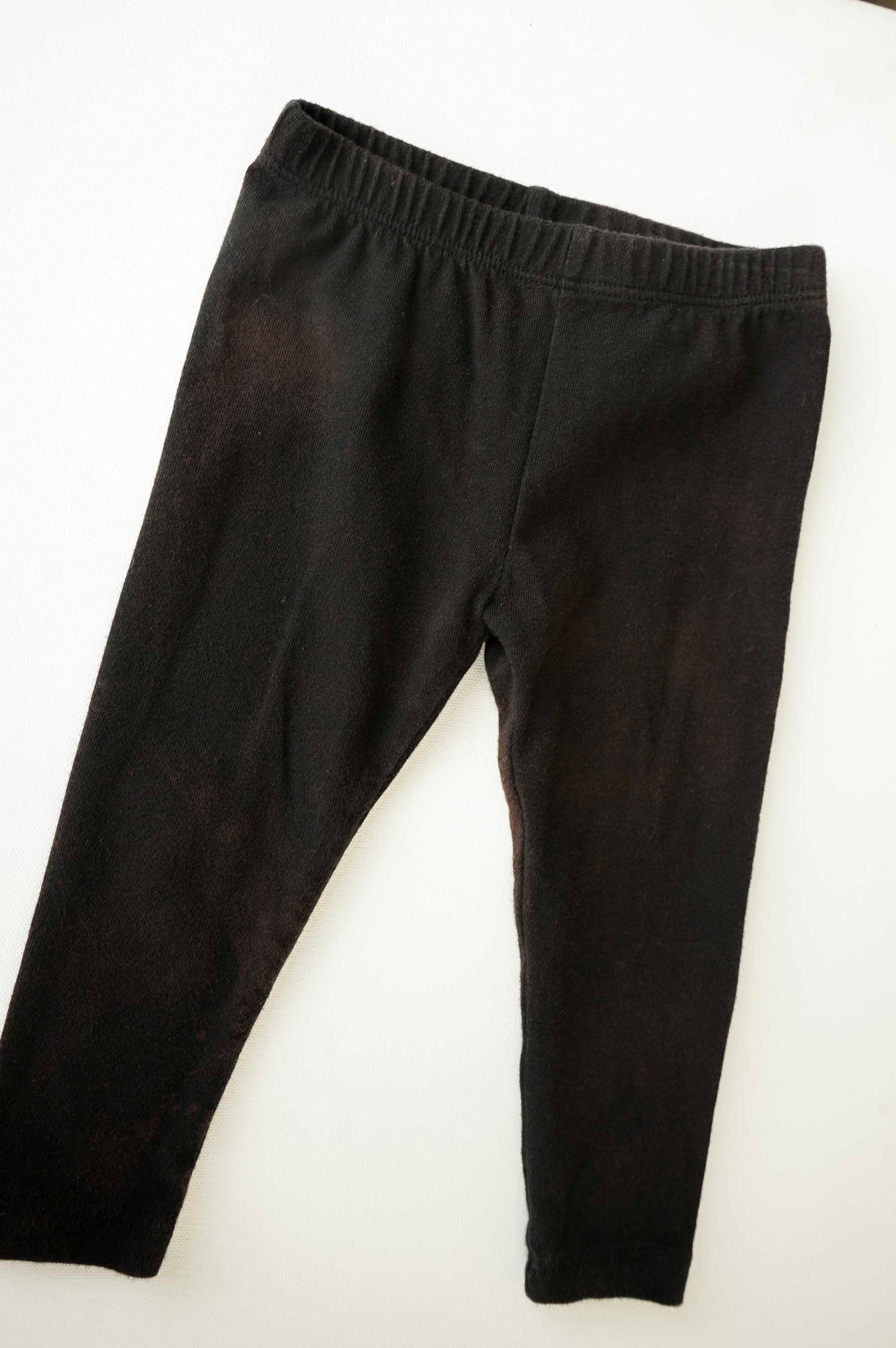 Black Bleach Distressed Leggings: 6-9mos