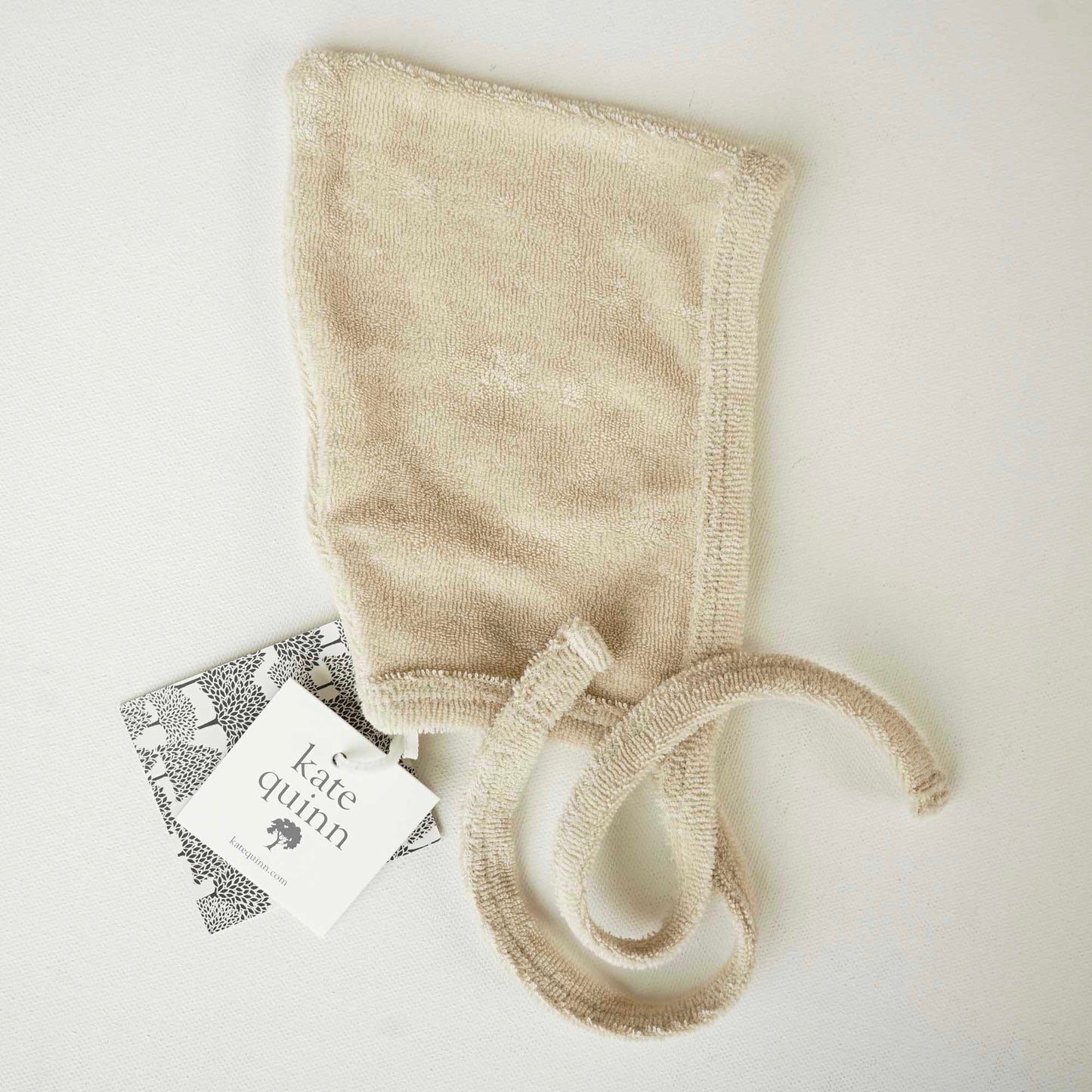 Beige Organic Terry Pixie Bonnet